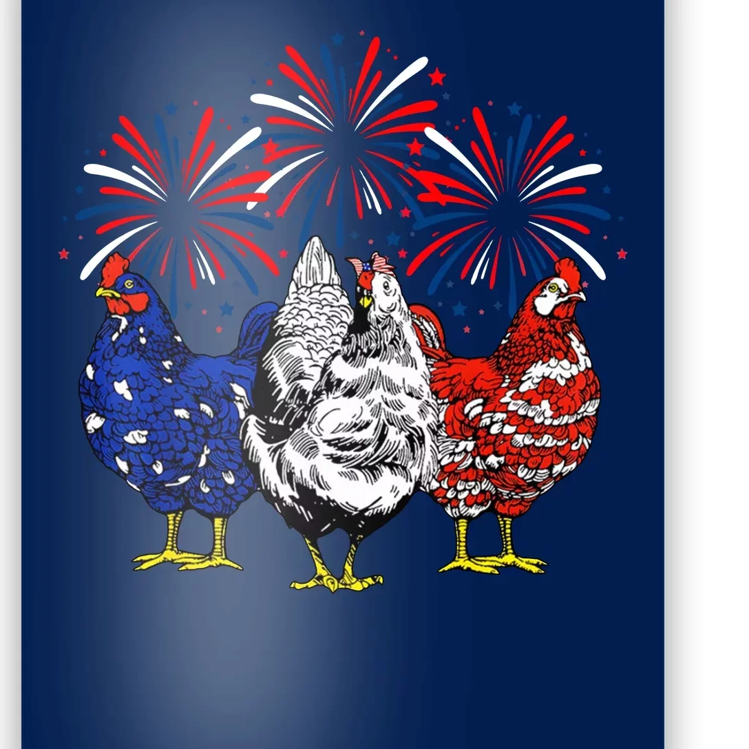 Chicken Usa Flag Patriotic Lover 4th Of July Poster