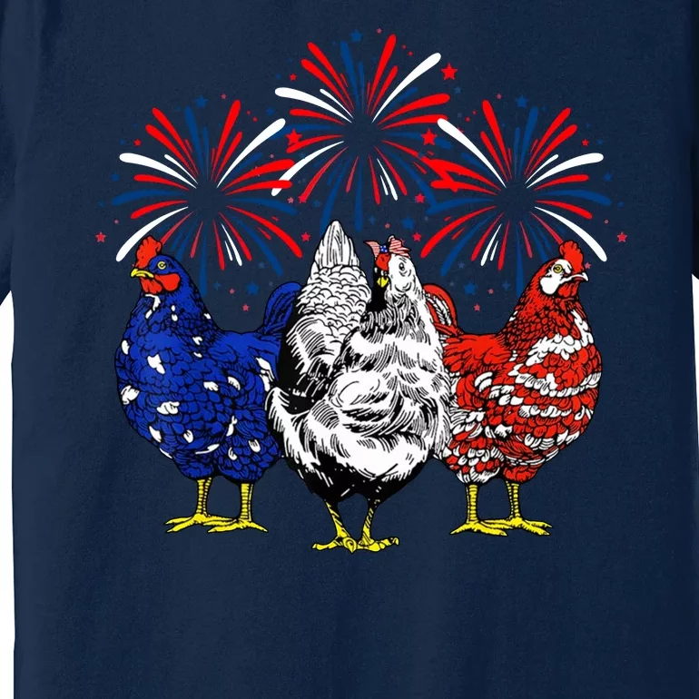 Chicken Usa Flag Patriotic Lover 4th Of July Premium T-Shirt