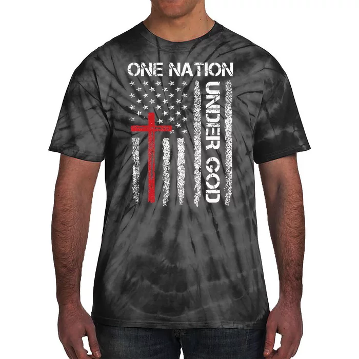 Christian USA Flag Christian Faith Family Tie-Dye T-Shirt