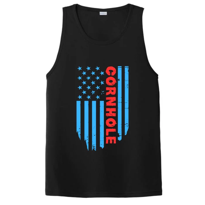 Cornhole Us Flag Performance Tank