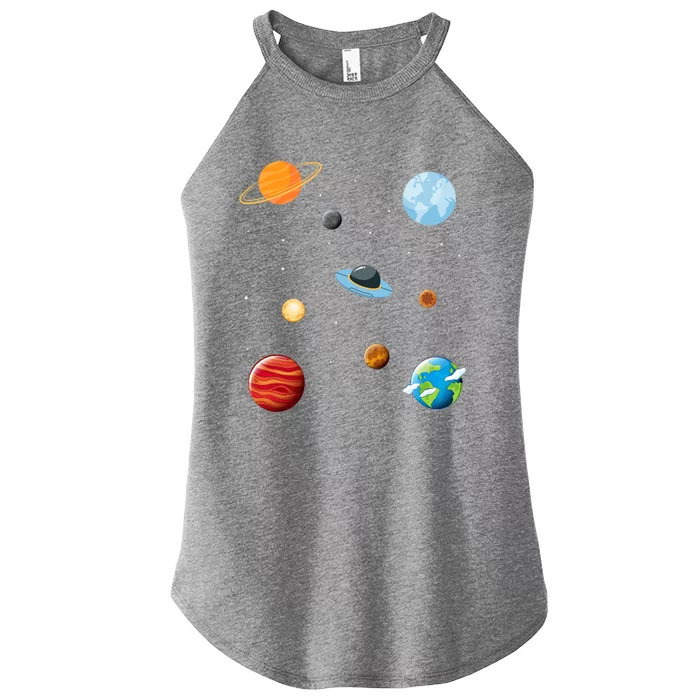 Cosmos Universe Galaxy Planets Earth Solar System Astronaut Meaningful Gift Women’s Perfect Tri Rocker Tank