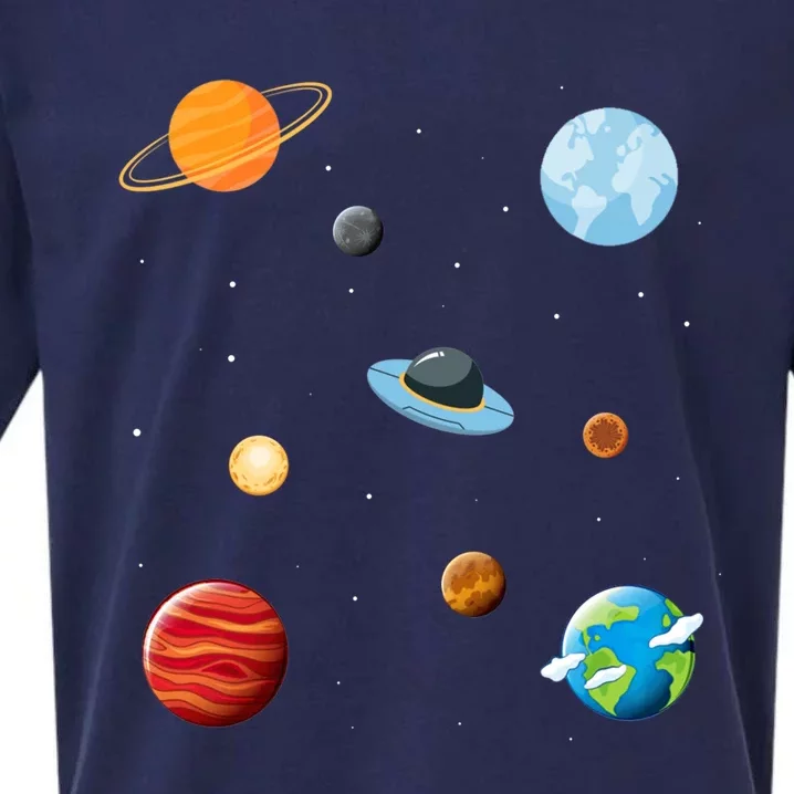 Cosmos Universe Galaxy Planets Earth Solar System Astronaut Meaningful Gift Sueded Cloud Jersey T-Shirt