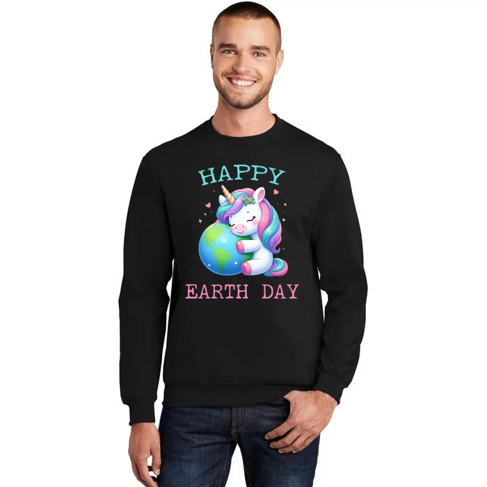 Cute Unicorn Happy Earth Day Groovy Sweatshirt