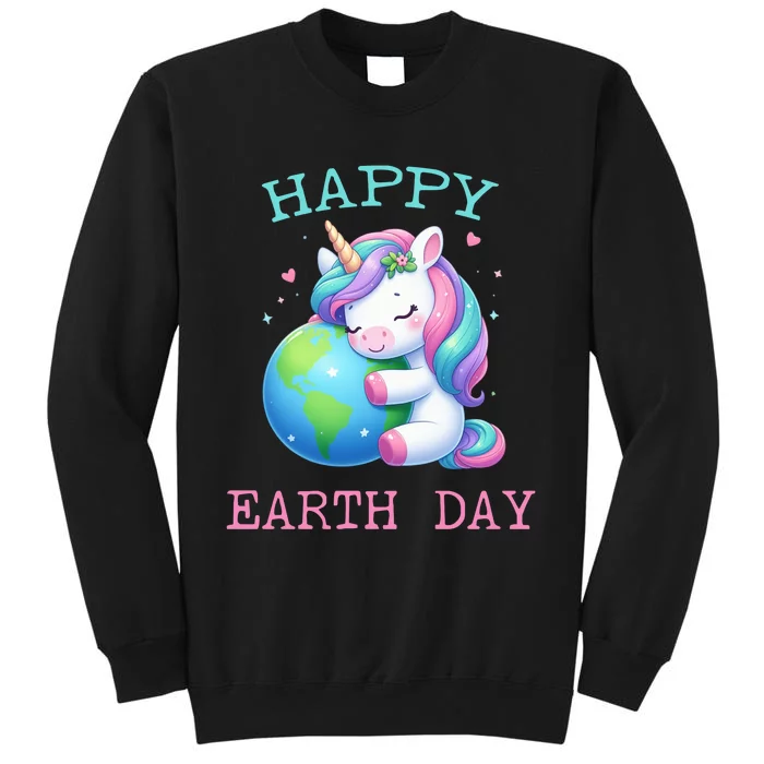 Cute Unicorn Happy Earth Day Groovy Sweatshirt