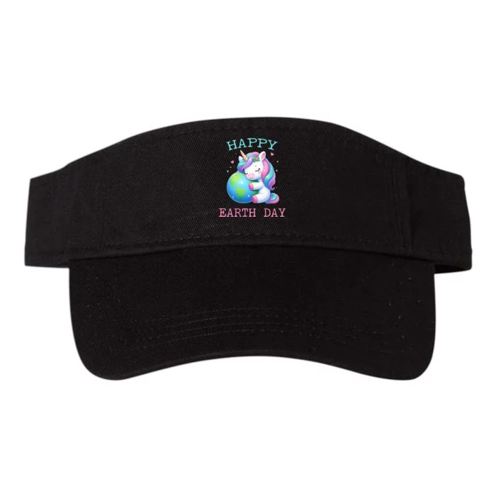 Cute Unicorn Happy Earth Day Groovy Valucap Bio-Washed Visor