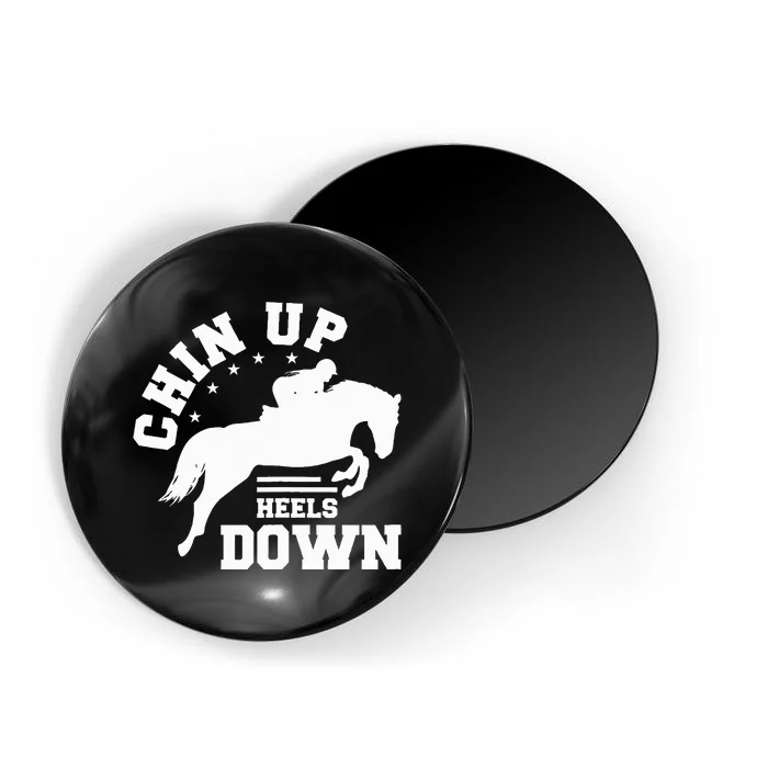 Chin Up Heels Down Horse Riding Rider Horses Gift Magnet