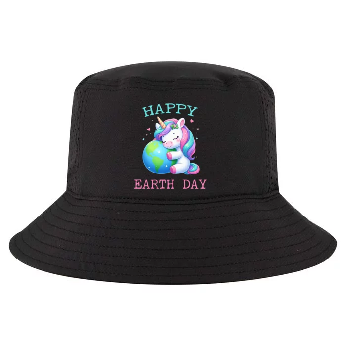 Cute Unicorn Happy Earth Day Groovy Cool Comfort Performance Bucket Hat