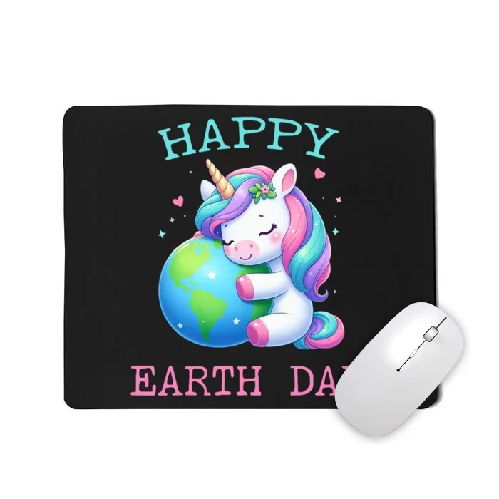 Cute Unicorn Happy Earth Day Groovy Mousepad