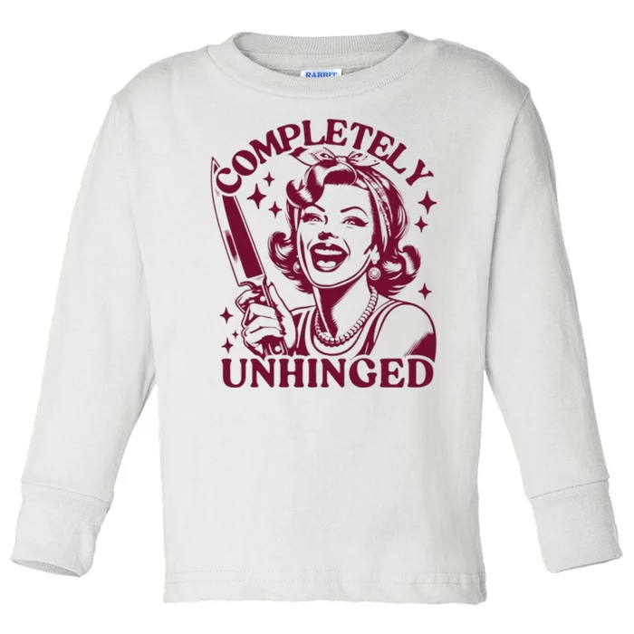 Completely Unhinged Housewife Vintage Toddler Long Sleeve Shirt