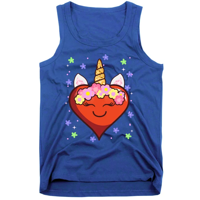 Cute Unicorn Heart Valentines Day Design Gift Tank Top