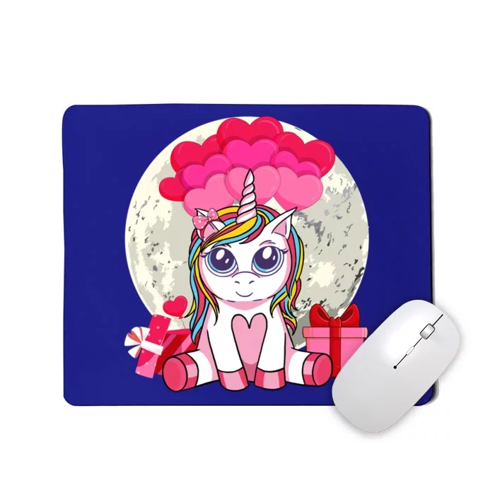 Cute Unicorn Heart Valentines Day Gift Moon Meaningful Gift Mousepad