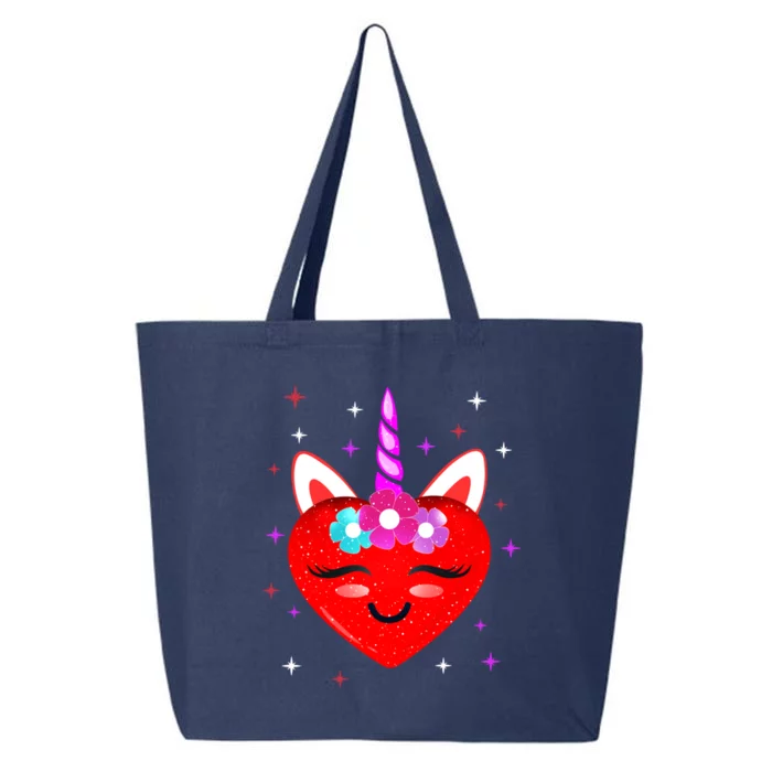 Cute Unicorn Heart Valentines Funny Gift Funny Gift Unicorn Heart Gift 25L Jumbo Tote