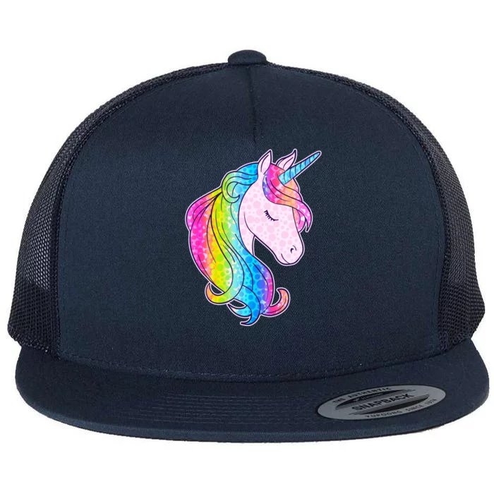 Cute Unicorn International Dot Day Make Your Mark Flat Bill Trucker Hat