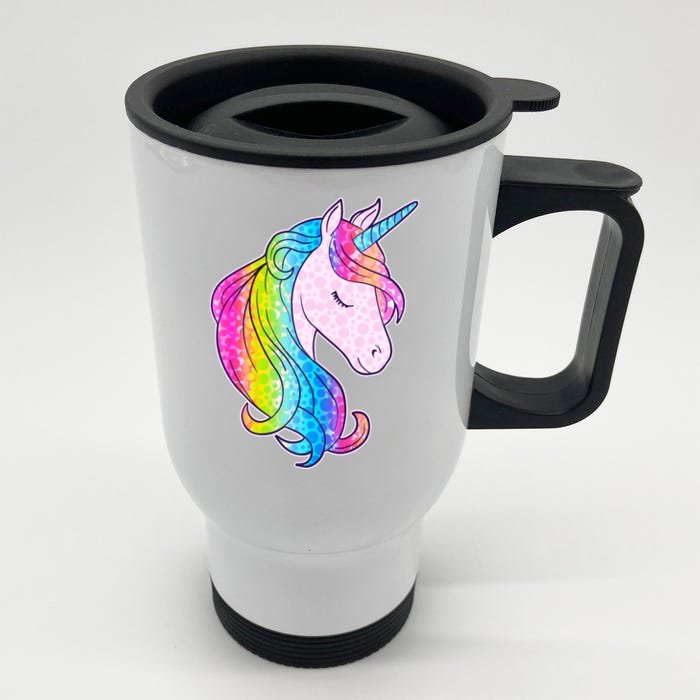 Cute Unicorn International Dot Day Make Your Mark Front & Back Stainless Steel Travel Mug