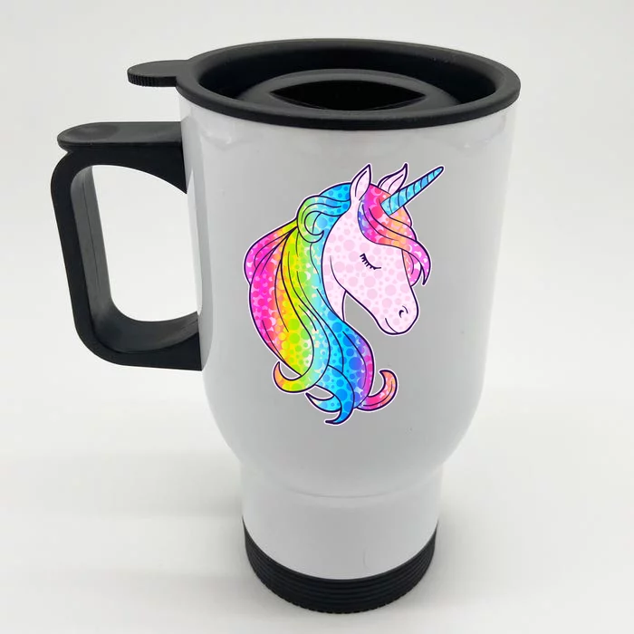 Cute Unicorn International Dot Day Make Your Mark Front & Back Stainless Steel Travel Mug