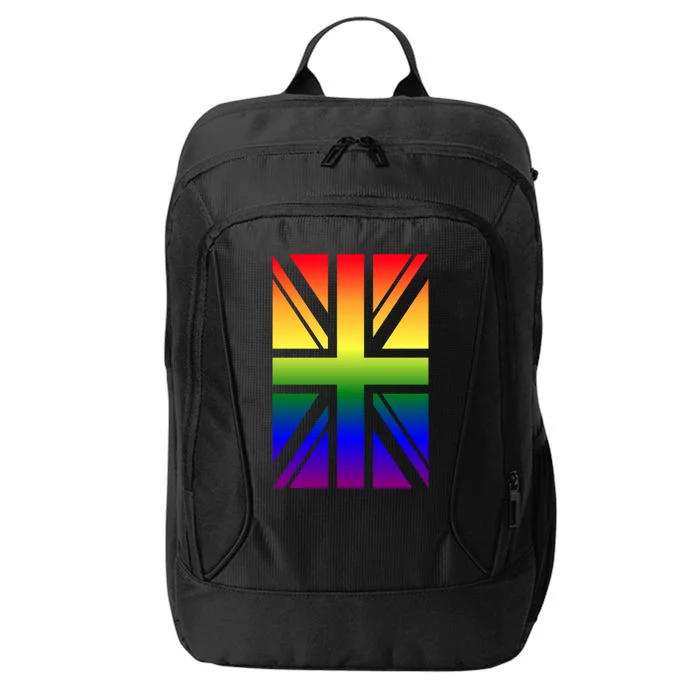 Colorful Union Jack British Flag In Lgbtq Rainbow Colors Funny Gift City Backpack