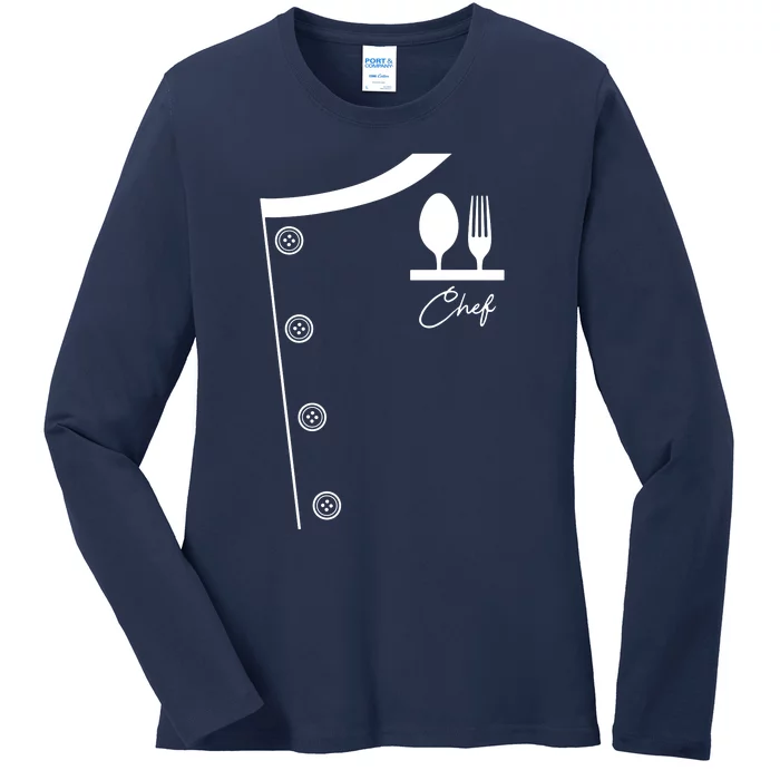 Chef Uniform Jacket Cooking Tee Gift Ladies Long Sleeve Shirt