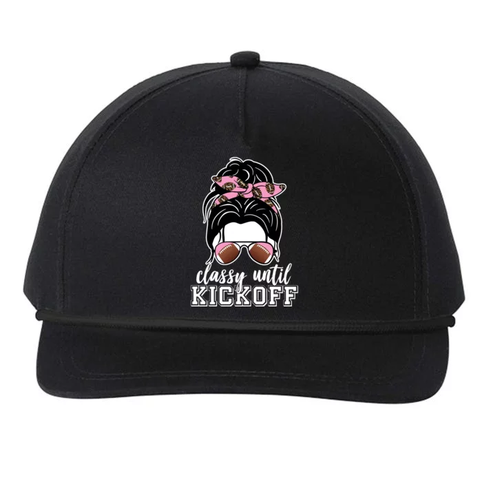 Classy Until Kickoff Football Hair Bun Snapback Five-Panel Rope Hat