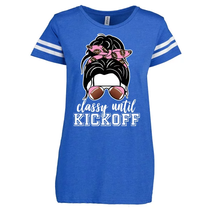 Classy Until Kickoff Football Hair Bun Enza Ladies Jersey Football T-Shirt