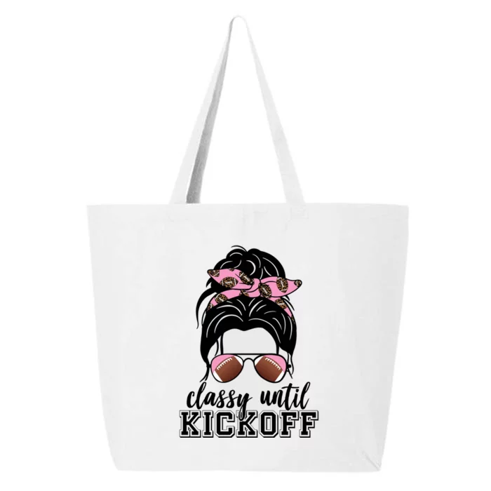 Classy Until Kickoff Football Hair Bun 25L Jumbo Tote