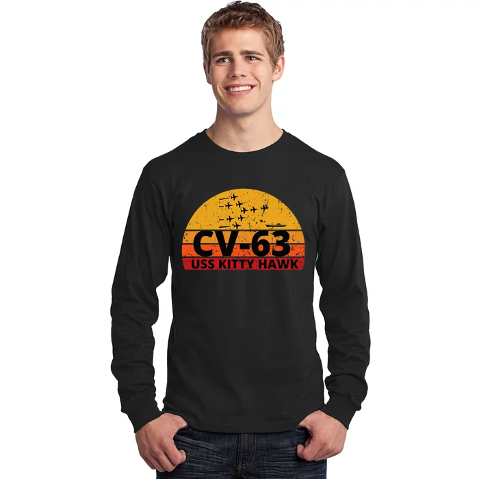 Cv63 Uss Kitty Hawk Aircraft Carrier Long Sleeve Shirt