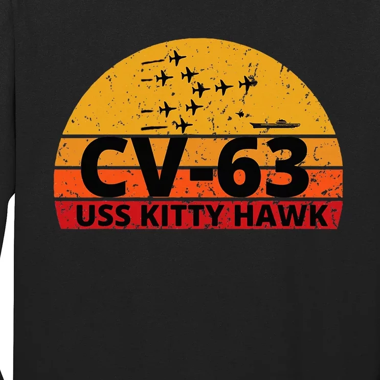 Cv63 Uss Kitty Hawk Aircraft Carrier Long Sleeve Shirt