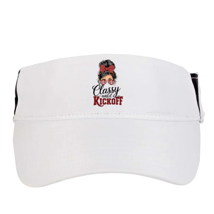 Classy Until Kickoff American Football Mom Adult Drive Performance Visor