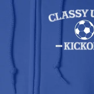 Classy Until Kickoff Soccer Mom Game Day Vibes Gift Full Zip Hoodie