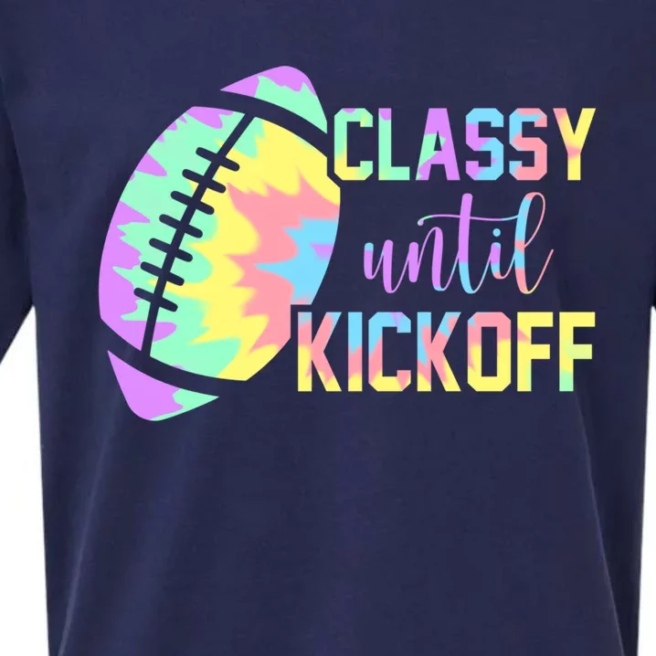 Classy Until Kickoff Football Game Day Football Lover Mom Gift Sueded Cloud Jersey T-Shirt