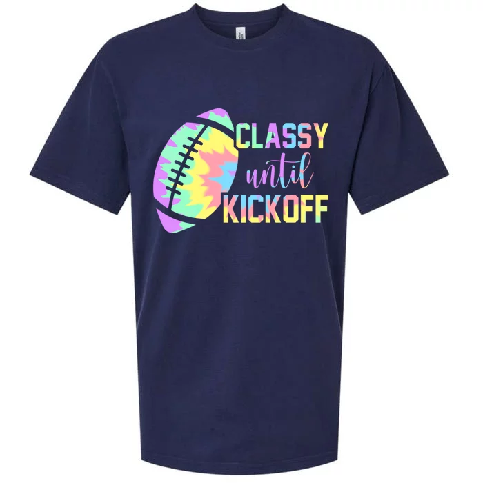 Classy Until Kickoff Football Game Day Football Lover Mom Gift Sueded Cloud Jersey T-Shirt