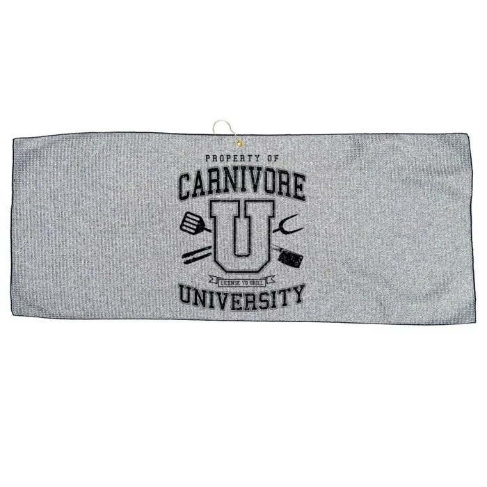 Carnivore University License To Grill Vintage Bbq Varsity Funny Gift Large Microfiber Waffle Golf Towel