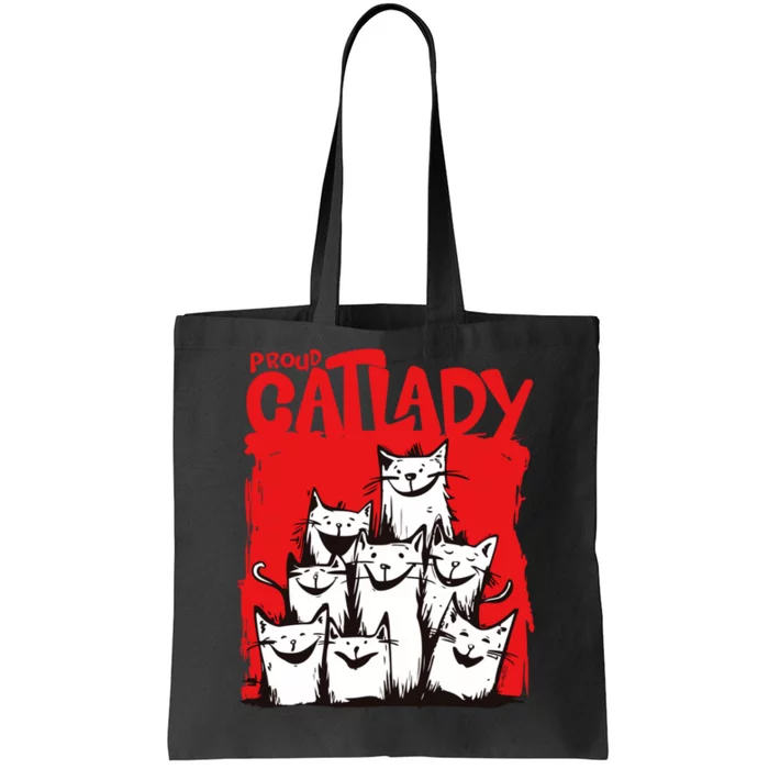 Cats Unleashed Love Joyful Expressions Proud Cat Lady Tote Bag