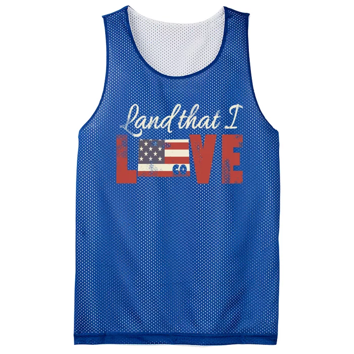 Colorado Usa Land That I Love Patriotic Gift Mesh Reversible Basketball Jersey Tank