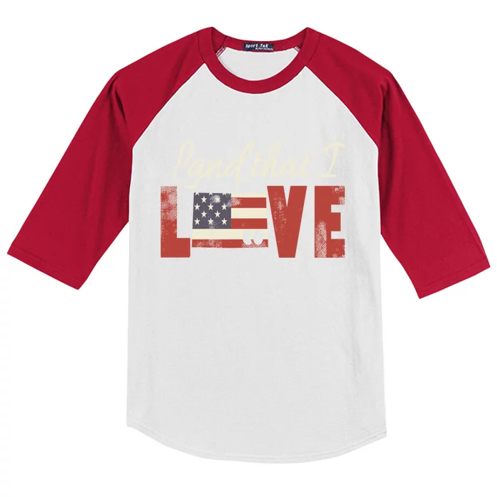 Colorado Usa Land That I Love Patriotic Gift Kids Colorblock Raglan Jersey