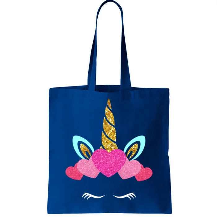 Cute Unicorn Lover With Hearts Crown Valentines Day Cute Gift Tote Bag