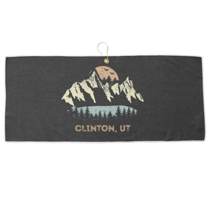 Clinton Utah Mountain Sunset Sunrise Ut Large Microfiber Waffle Golf Towel