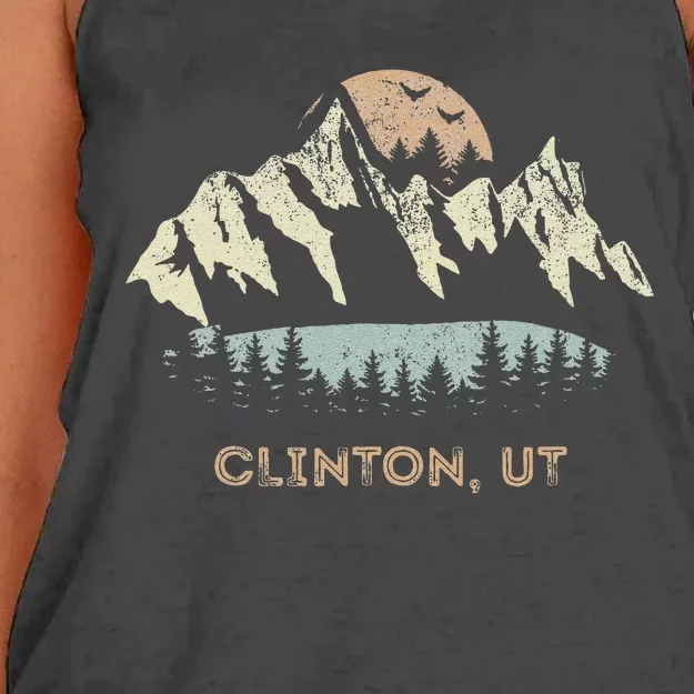 Clinton Utah Mountain Sunset Sunrise Ut Women's Knotted Racerback Tank