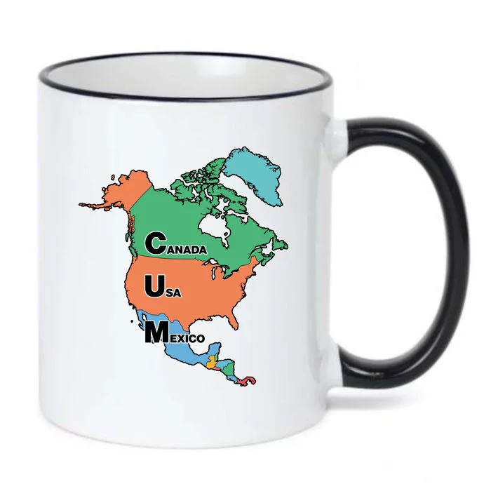 Canada Usa Mexico Cum Map Black Color Changing Mug