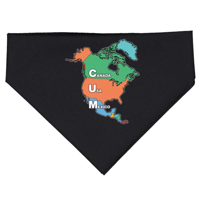 Canada Usa Mexico Cum Map USA-Made Doggie Bandana