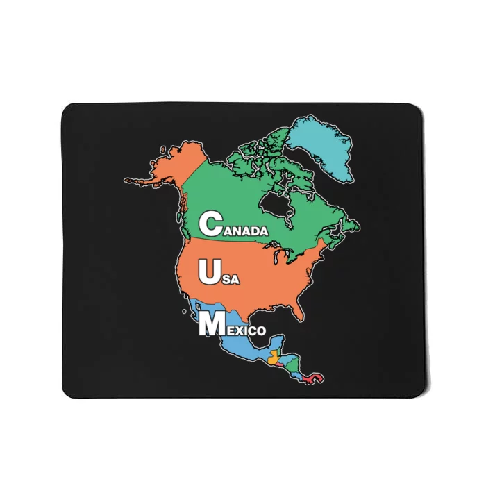 Canada Usa Mexico Cum Map Mousepad