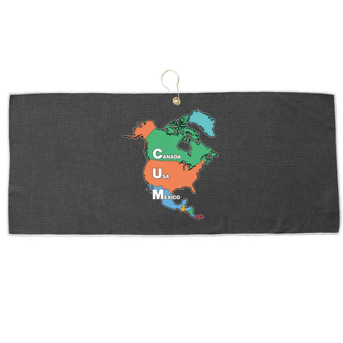 Canada Usa Mexico Cum Map Large Microfiber Waffle Golf Towel