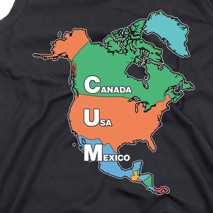 Canada Usa Mexico Cum Map Tank Top