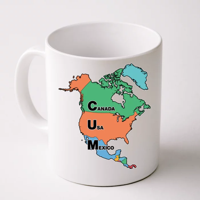 Canada Usa Mexico Cum Map Front & Back Coffee Mug