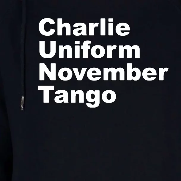 Charlie Uniform November Tango Womens Funnel Neck Pullover Hood