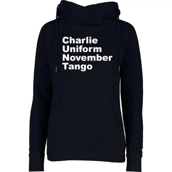 Charlie Uniform November Tango Womens Funnel Neck Pullover Hood