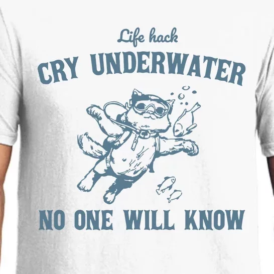 Cry Underwater No One Will Know Retro Pajama Set