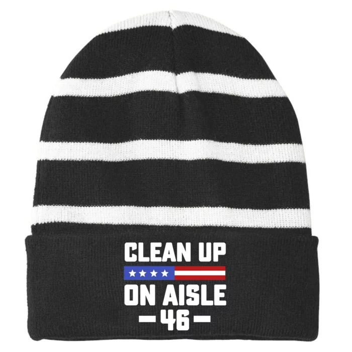 Clean Up On Aisle 46 Striped Beanie with Solid Band