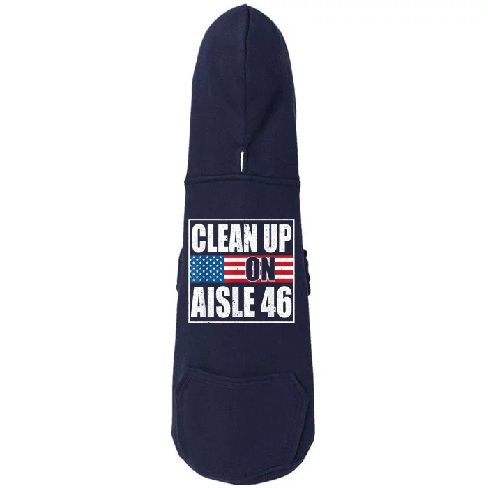 Clean Up On Aisle 46 American Flag Doggie 3-End Fleece Hoodie