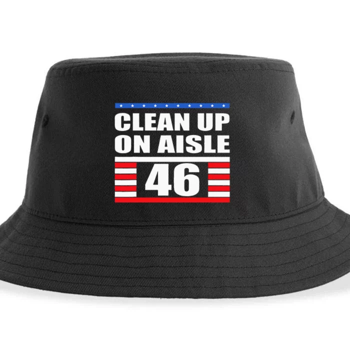 Clean Up On Aisle 46 Impeach Biden 8646 Resign Sustainable Bucket Hat