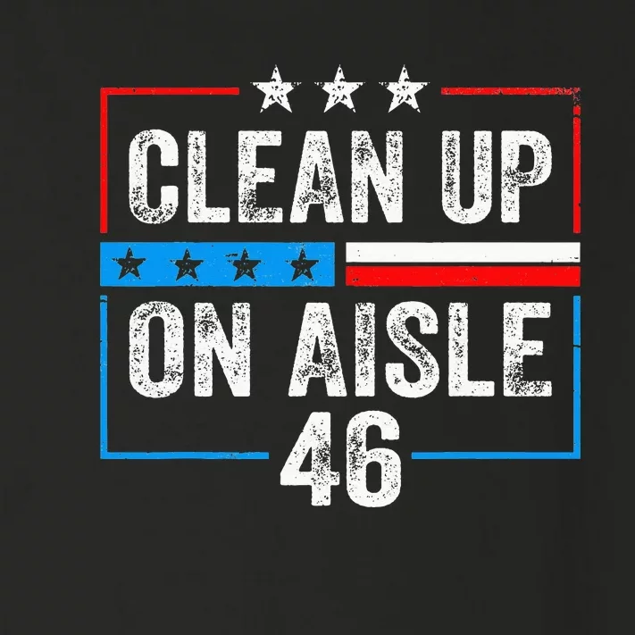 Clean Up On Aisle 46 Impeach Biden Political US America Flag Toddler Long Sleeve Shirt